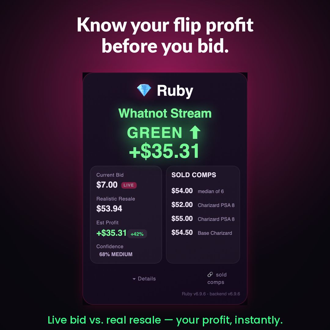 Ruby — Live Flip-Profit Assistant for Whatnot