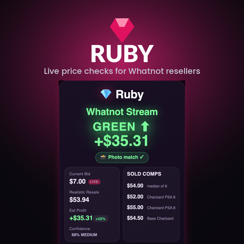Ruby — 1 Year (Live Flip-Profit Assistant for Whatnot)