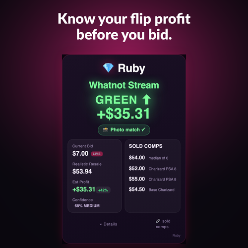 Ruby — Live Flip-Profit Assistant for Whatnot